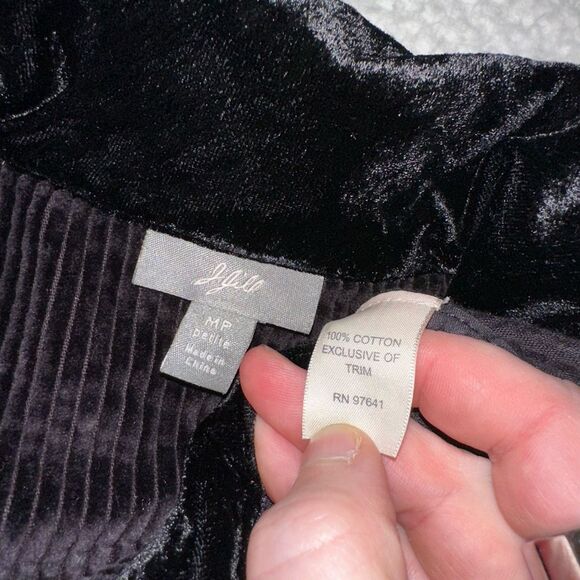 J. Jill MP Black Corduroy Fuzzy Collared Long Sleeve Womens Jacket EUC - Picture 8 of 12